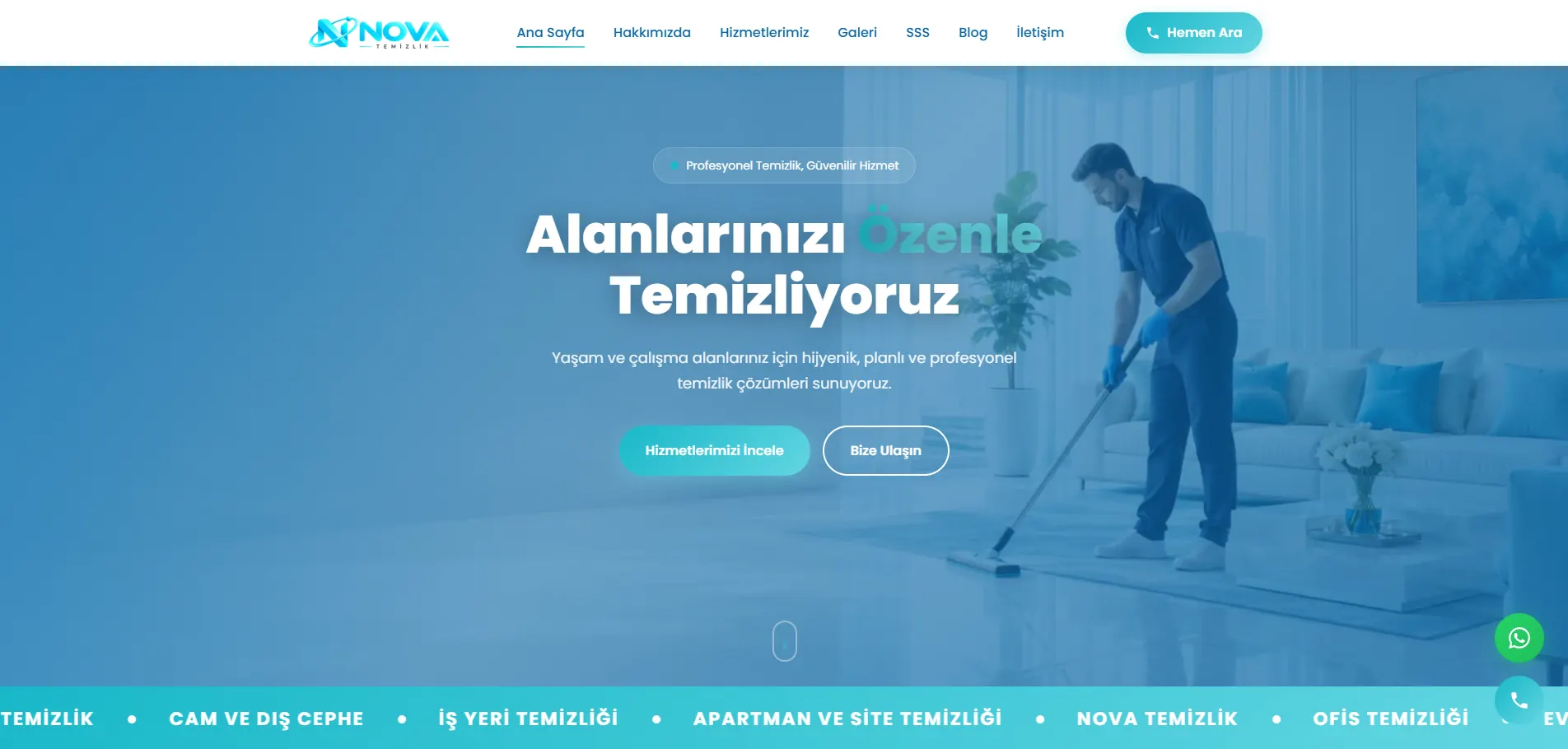 Nova Temizlik teması önizlemesi